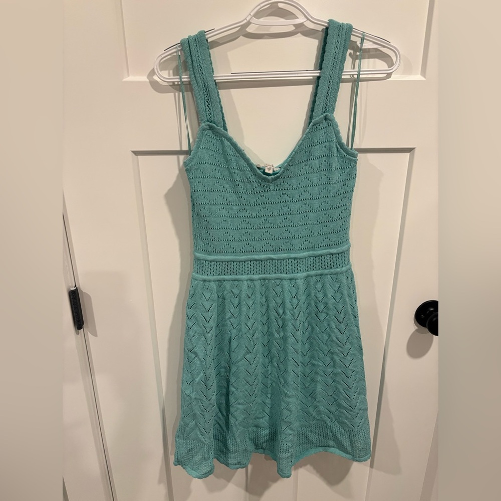 Guess Aqua Knit Sleeveless Midi Dress